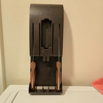 Винтажный Cutco классический ручки мясник нож #22 + немаркированный нож шеф-повара в футляре США - Изображение 1 из 4