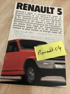 Renault 5 R5 1978 Catalog Prospectus Brochure Advertising - Picture 1 of 11
