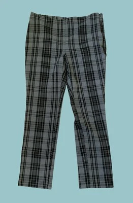 Worthington Slim Leg Grey Plaid Stretch Pants Sz 4 - Image 1 of 3