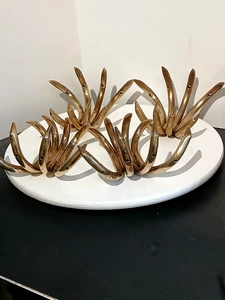 4 Brutilist 8 Garras Vintage Latón Pared, Abrigo, Sombrero, Toalla, Perchas de Arte, Únicas - Imagen 1 de 6