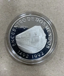 COLOMBIA. AÑO 1991. 10.000 PESO PLATA " ENCUENTRO ENTRE DOS MUNDOS ". PESO 27 G - Imagen 1 de 2