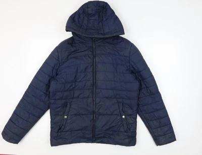 Jack & Jones Men's Blue Hooded Puffer Jacket M - Image 1 of 4