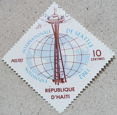 HAITI 🇭🇹 SEATTLE WORLD'S FAIR STAMP / 10 CENTIMES / 1962 - Image 1 of 2
