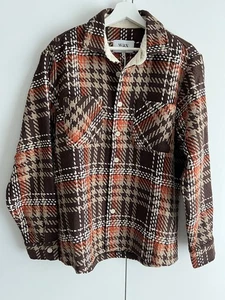 Wax London Whiting Overshirt Size Medium Red Brown Twill Jacket RRP £170 - Picture 1 of 10