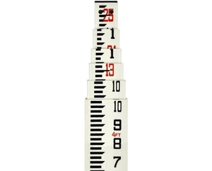 Benchmark Supply 25ft Aluminum Grade Rod with Dual Graduations (Feet/Tenths) | - Picture 1 of 1