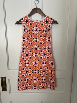Vestido vaina geométrico Florence Broadhurst Kate Spade para mujer talla 0 rosa naranja Foto 1 de 4