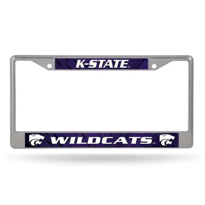 Kansas State Wildcats License Plate Frame Chrome Printed Insert - Image 1 of 1