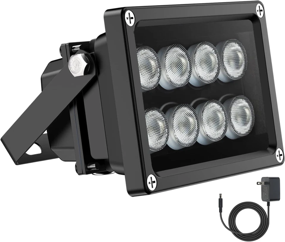 Univivi IR Illuminator 90 Degree Wide Angle 8-Leds IR Infrared Light 850Nm Infra