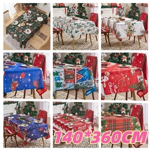 Christmas Tablecloth Table Rectangle Cover Xmas Party Table Cover Decoration AU - Foto 1 di 27