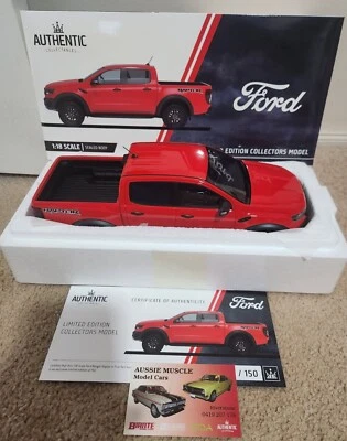 1:18 Authentic Ford Ranger Raptor RHD in True Red - Image 1 of 4