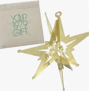 Christmas LiLLikins Gold Angel Star 2 Piece Ornament 1979 Vintage - Picture 1 of 7