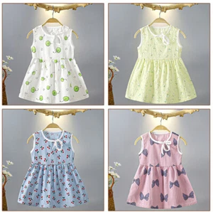 Kids Girls Stylish Summer Dress flowers Pattern Printed Dress for Casual Wear - Picture 1 of 11