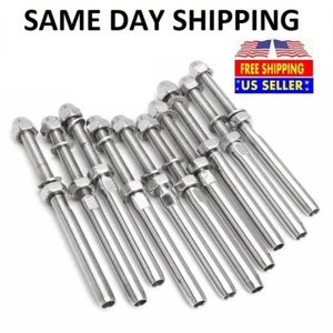T316 Stainless Steel Swage Threaded Tensioner End Fittings 1/8" Cable Railing  - Picture 1 of 1