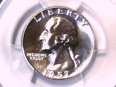 1957 Proof Washington Quarter PCGS PR 66 39185235 - Image 1 of 3
