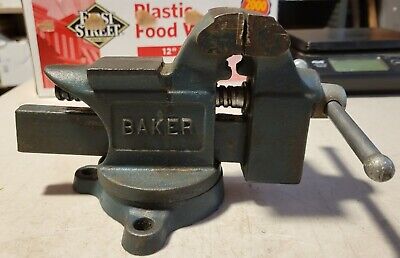 Vintage Baker 63-3 3 1/2  Jaw Bench Swivel Base Anvil Opens To 4  USA • 45$