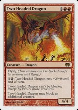Two-Headed Dragon 8th Edition HEAVILY PLD Red Rare MAGIC GATHERING CARD ABUGames