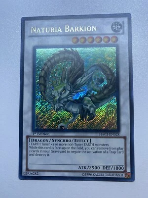 Yugioh Naturia Barkion 1st Edition Secret Rare HA03-EN028 MP - Image 1 of 4