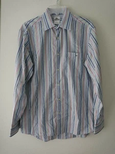 Lacoste Mens Multi Color Striped Dress Shirt Size 40 Medium Made in Romania - Picture 1 of 5
