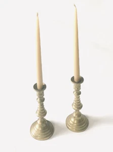 Vintage/ Antique Pair of Brass Candle Sticks Candlesticks 5.5” Tall Wedding - Picture 1 of 13