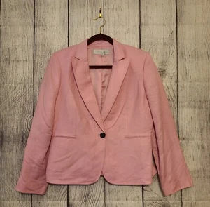 Tahari Arthur Levine Pink Coat Button Jacket size 12 Petite - Picture 1 of 5