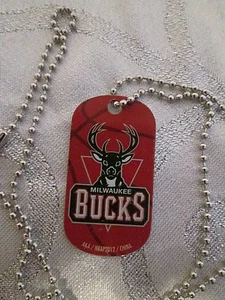 NBA Milwaukee Buck Red Logo Dog Tag Necklace backpack zipper party favor Unisex - Picture 1 of 1