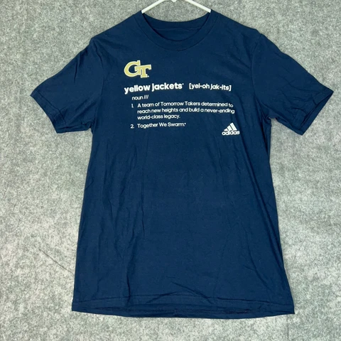 Georgia Tech Yellow Jackets Adidas Mens T Shirt Small Navy White NCAA Athletics Cover
