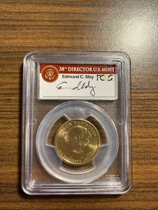 2008 Van Buren Presidential Dol Missing Edge Lettering Error Moy Sig PCGS MS 66 - Picture 1 of 2