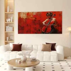 Girl Playing Violin Art Poster Printing Home Decoration Mural Canvas Painting - Picture 1 of 7