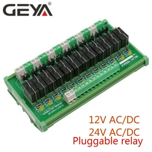 GEYA Relay Module 12 Channel 12V 24V Plug-in Type Panel Mount for Automation PLC - Picture 1 of 13