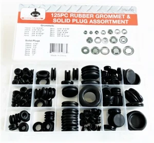 125pc GOLIATH INDUSTRIAL RUBBER GROMMET FIREWALL SOLID HOLE PLUG ASSORTMENT SET - Bild 1 von 2