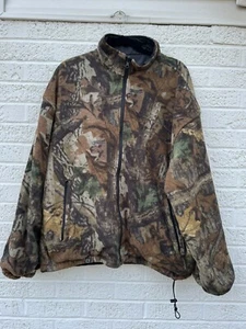 Duxbak Men’s Size XL Reversible Camo/Black Zip Up Outdoor Hunting Fleece Jacket - Picture 1 of 10
