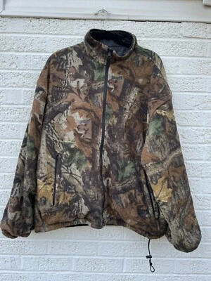 Duxbak Men’s Size XL Reversible Camo/Black Zip Up Outdoor Hunting Fleece Jacket - Image 1 of 4