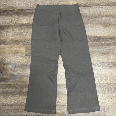 Eileen Fisher Pants Womens size 6 Gray Linen Wide Dark Leg Trouser NEW - Image 1 of 4