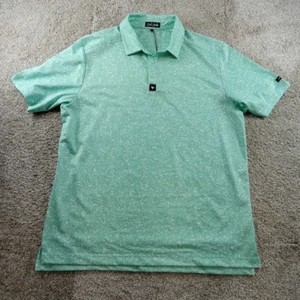 Bad Birdie Shirt Mens XL Mint Green Pique Abyss Camo Print Performance Golf Polo - Picture 1 of 9