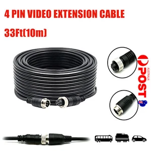 4Pin Video Extension Cable Wire For Rear View Reversing Camera Car Truck RV 10M - Picture 1 of 12