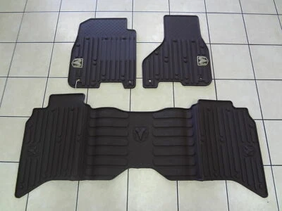 13-18 Dodge Ram Mega Cab New Slush All Weather Mats Front & Rear Black Mopar OEM - Image 1 of 4
