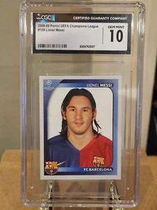 2008-09 Panini UEFA Champions League #109 Lionel Messi CGC 10 Gem Mint - Picture 1 of 2