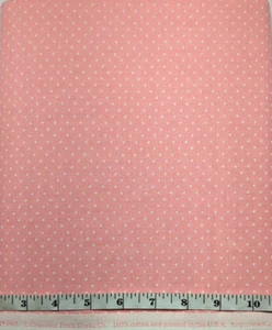 Petite White Hearts On Pink BTY Cranston Cotton Fabric Valentine's Sew Craft - Picture 1 of 2