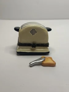 TOSTAPANE da cucina vintage in porcellana con cerniera portagioie con TOAST e coltelli - Foto 1 di 6