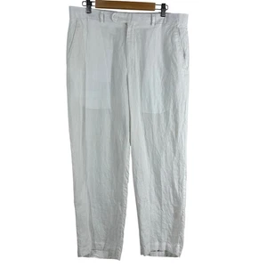 The Sevile Row Co. London Men's Pants White 100% Linen Trouser Size W38/L30 - Picture 1 of 9