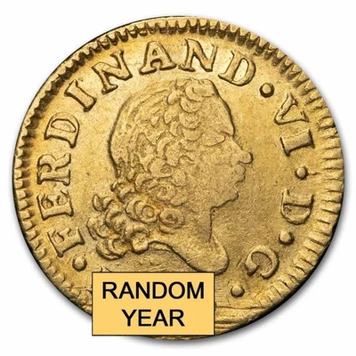 1748-1759 Spain Gold 1/2 Escudo Ferdinand Avg Circ (Random) - Image 1 of 2