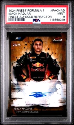 2024 Topps Finest Formula 1 Isack Hadjar Autograph Gold Refractor - Image 1 of 2