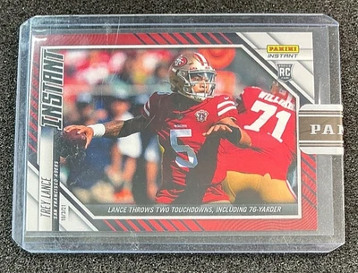 2021 Panini Instant NFL Red 51/99 Trey Lance #50 Rookie RC 49ers - Image 1 of 2