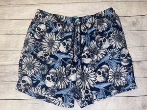 Mens. Large No Boundaries Blue Skull Swim Trunks  - Picture 1 of 3
