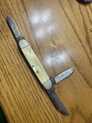 Vntg 3-3/8” Syracuse Knife Co Syracuse NY USA 2-Bld Faux Pearl Hndl Pocket KNIFE - Image 1 of 4