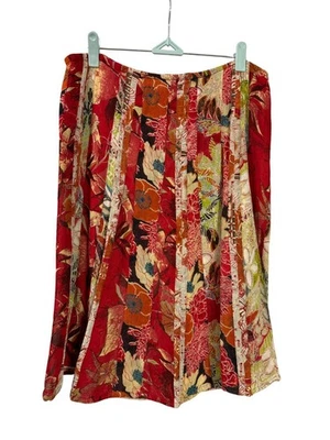 Falda Midi De Colección Y2K Chicos Floral Patrón Retazos Línea A 0 EE. UU. S Rayón Multicolor Foto 1 de 4