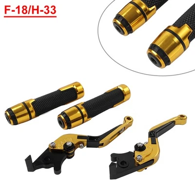 CNC Brake Clutch Levers Handlebar Grips Set For Honda CB1100 CB1300 VFR1200 Gold - Image 1 of 4