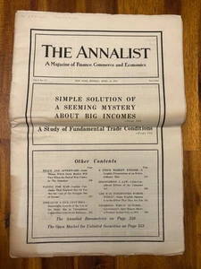 The Annalist Magazine Finance Commerce Economics April 1915 Stock Market Bonds - Imagen 1 de 8