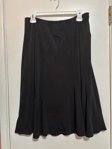 Worthington A-Linie Schlagrock Damen Gr. L schwarz Stretch knielang Pull-On - Bild 1 von 2