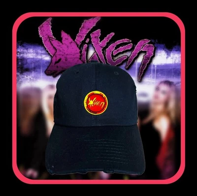 VIXEN ALL FEMALE GLAM ROCK BAND DAD HAT 🇺🇸 FRAYED EMBROIDERED WITH CHARM 🇺🇸 - Image 1 of 3